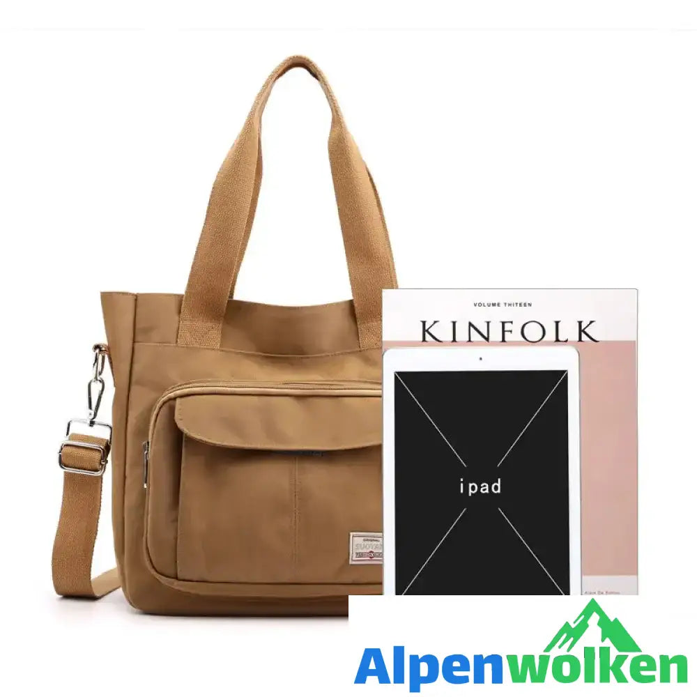 Alpenwolken - Einfache einfarbige Damenhandtasche mit großem Fassungsvermögen