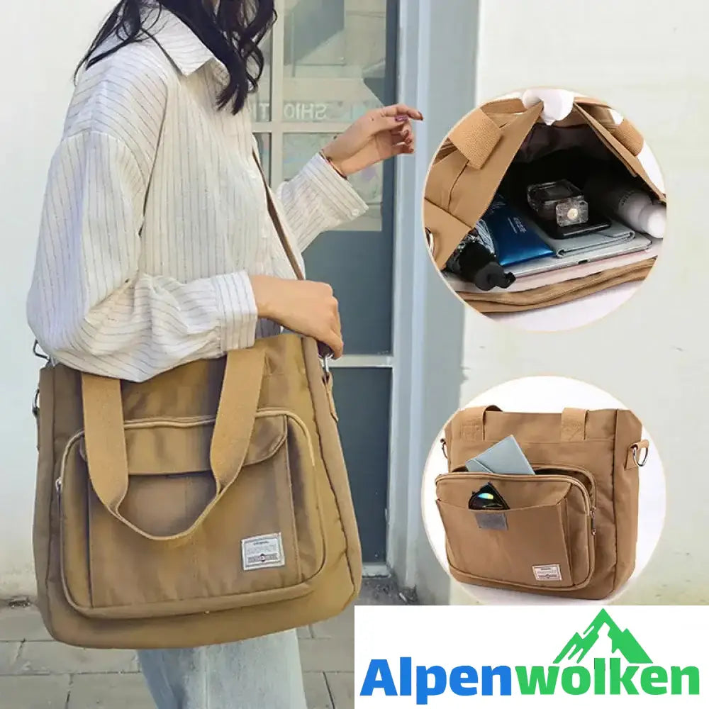 Alpenwolken - Einfache einfarbige Damenhandtasche mit großem Fassungsvermögen