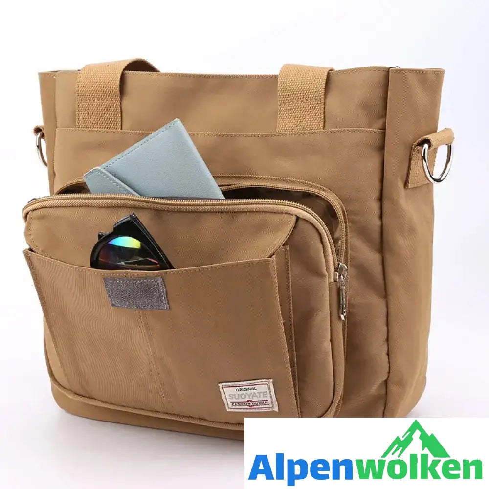 Alpenwolken - Einfache einfarbige Damenhandtasche mit großem Fassungsvermögen