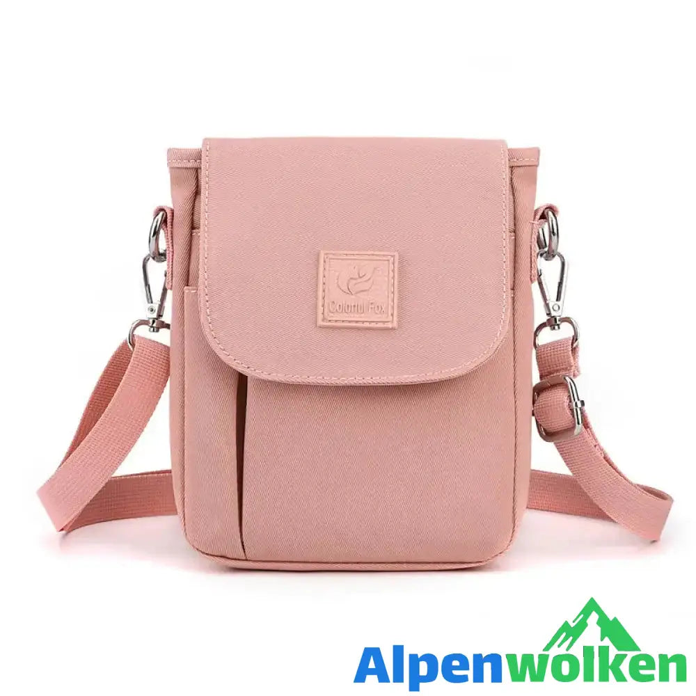 Alpenwolken - Einfache einfarbige modische lässige Damentasche aus Nylon Rosa