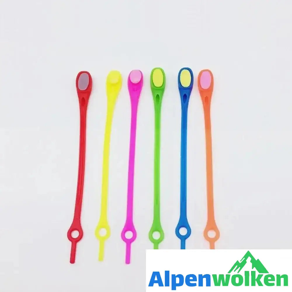 Alpenwolken - Einfache Schnürsenkel (Einheitsgröße) (Rot+Gelb+Rosa+Hellgrün+himmelblau+Orange)12 PCS SET