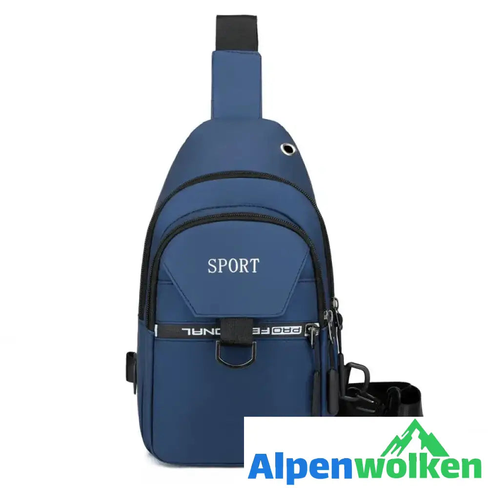 Alpenwolken - Einfache wasserdichte Brusttasche für Herren blau