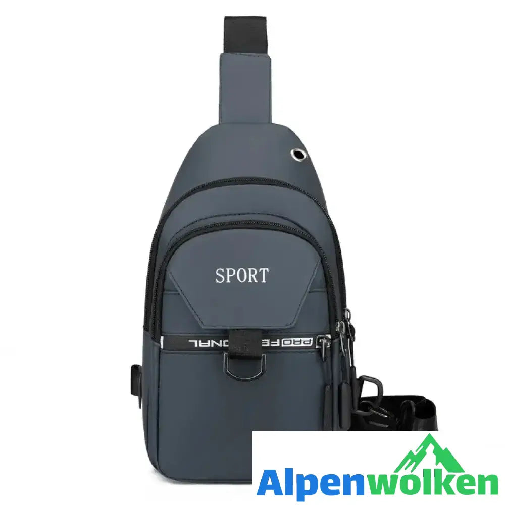 Alpenwolken - Einfache wasserdichte Brusttasche für Herren grau