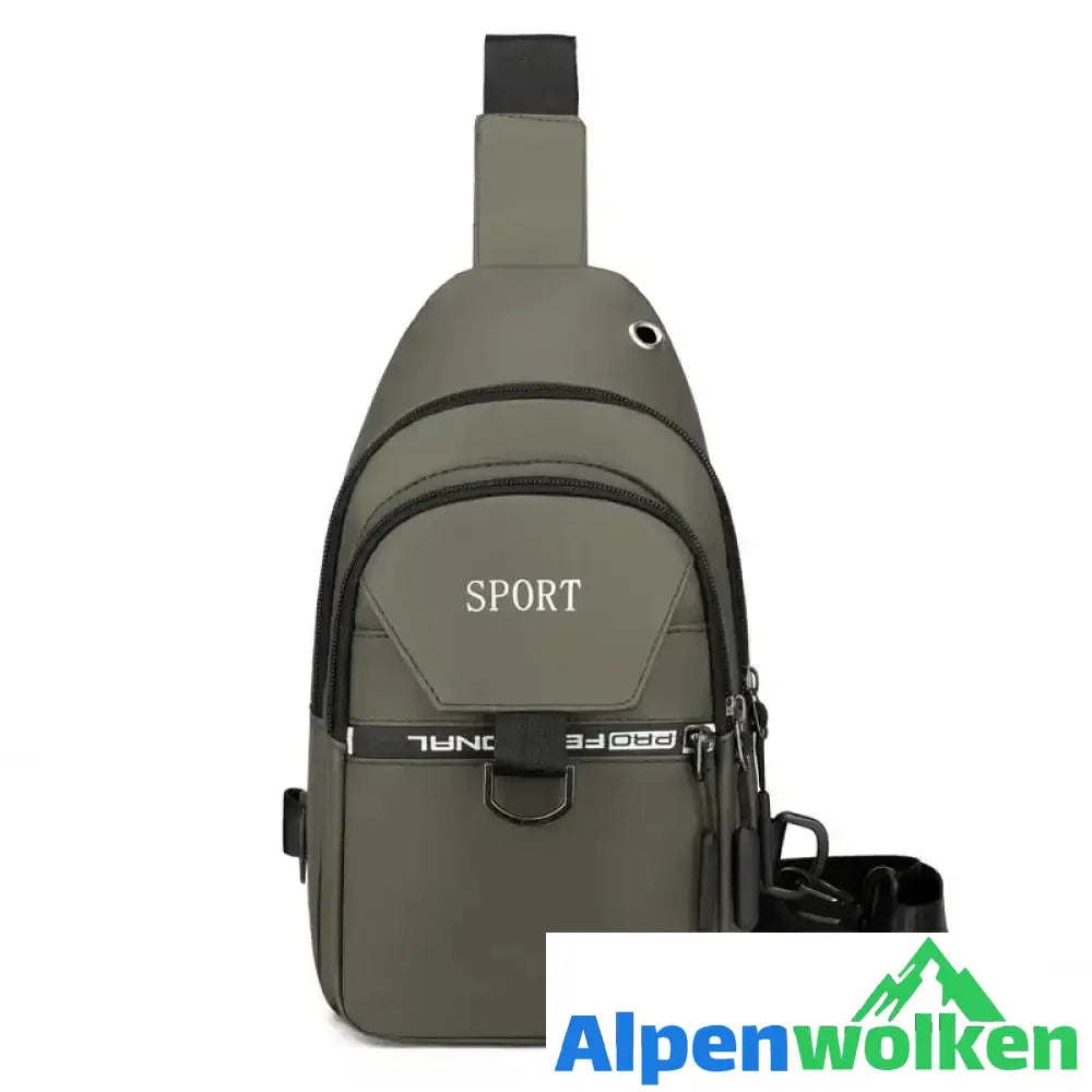 Alpenwolken - Einfache wasserdichte Brusttasche für Herren grün