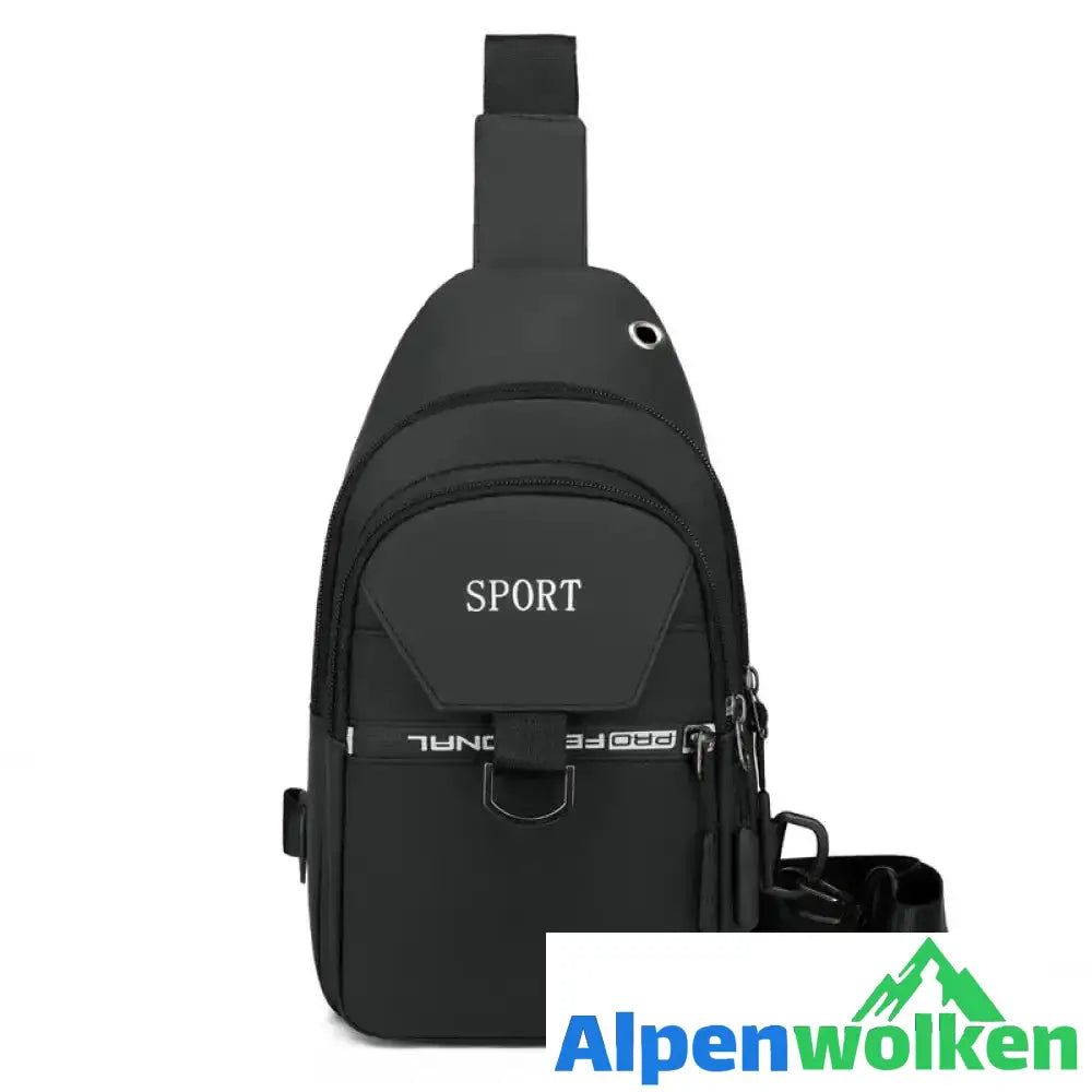 Alpenwolken - Einfache wasserdichte Brusttasche für Herren schwarz