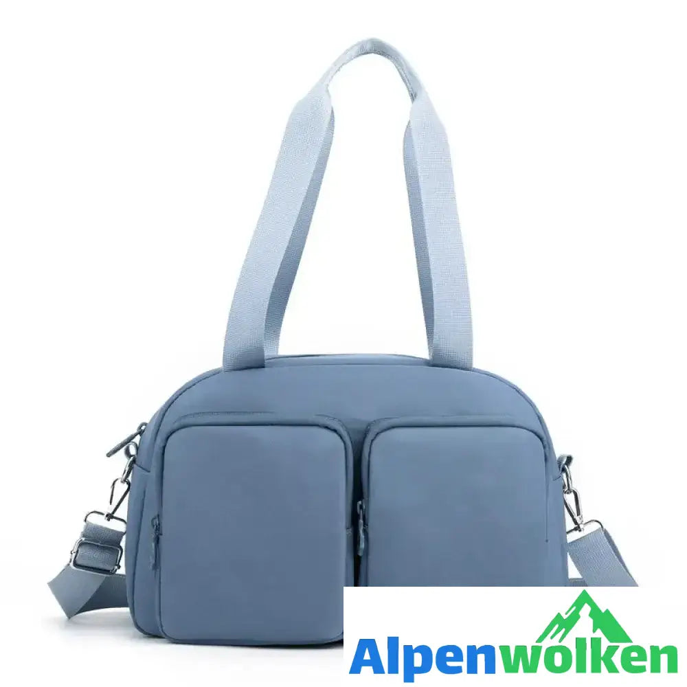 Alpenwolken - Einfarbige Einkaufstasche für Damen Blau