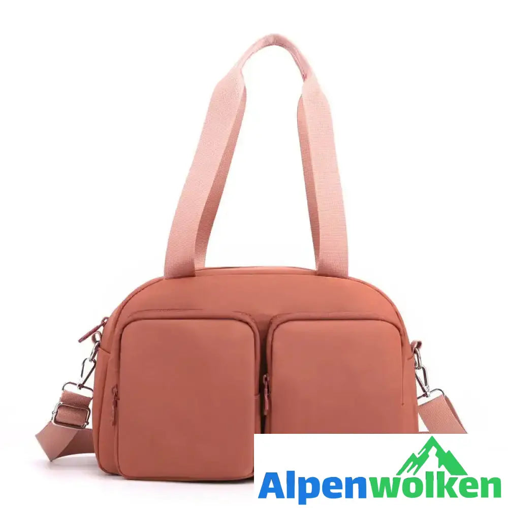 Alpenwolken - Einfarbige Einkaufstasche für Damen Rot