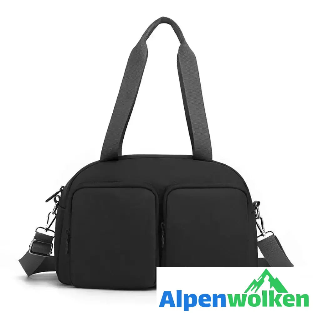 Alpenwolken - Einfarbige Einkaufstasche für Damen Schwarz