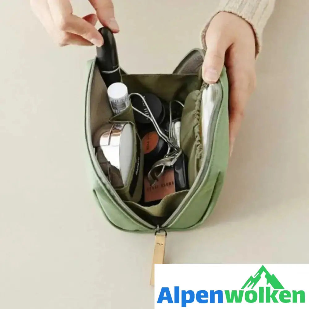 Alpenwolken - Einfarbige Kosmetiktasche mit doppeltem Reißverschluss