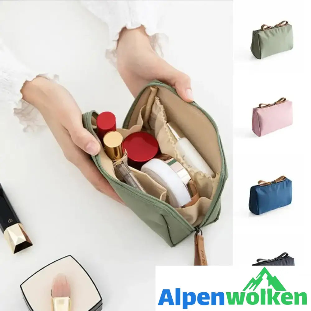 Alpenwolken - Einfarbige Kosmetiktasche mit doppeltem Reißverschluss