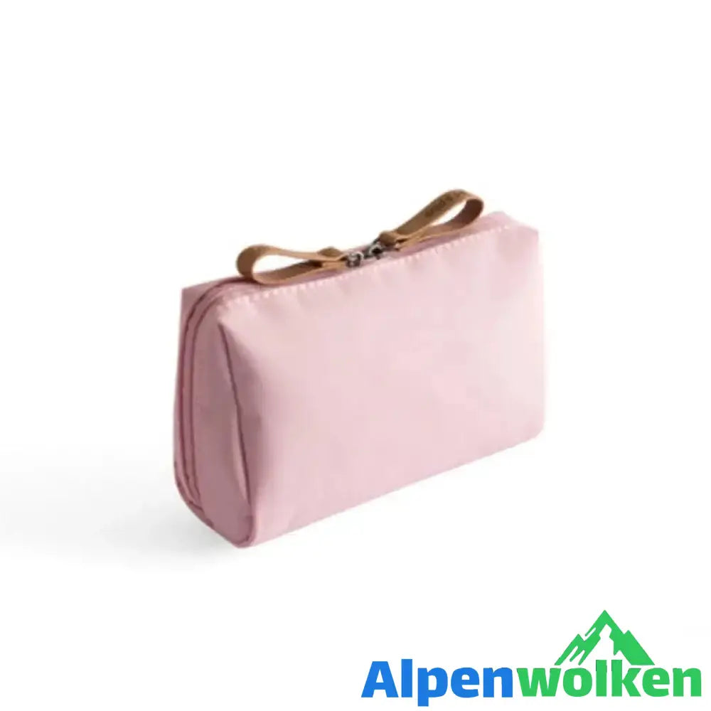 Alpenwolken - Einfarbige Kosmetiktasche mit doppeltem Reißverschluss Rosa