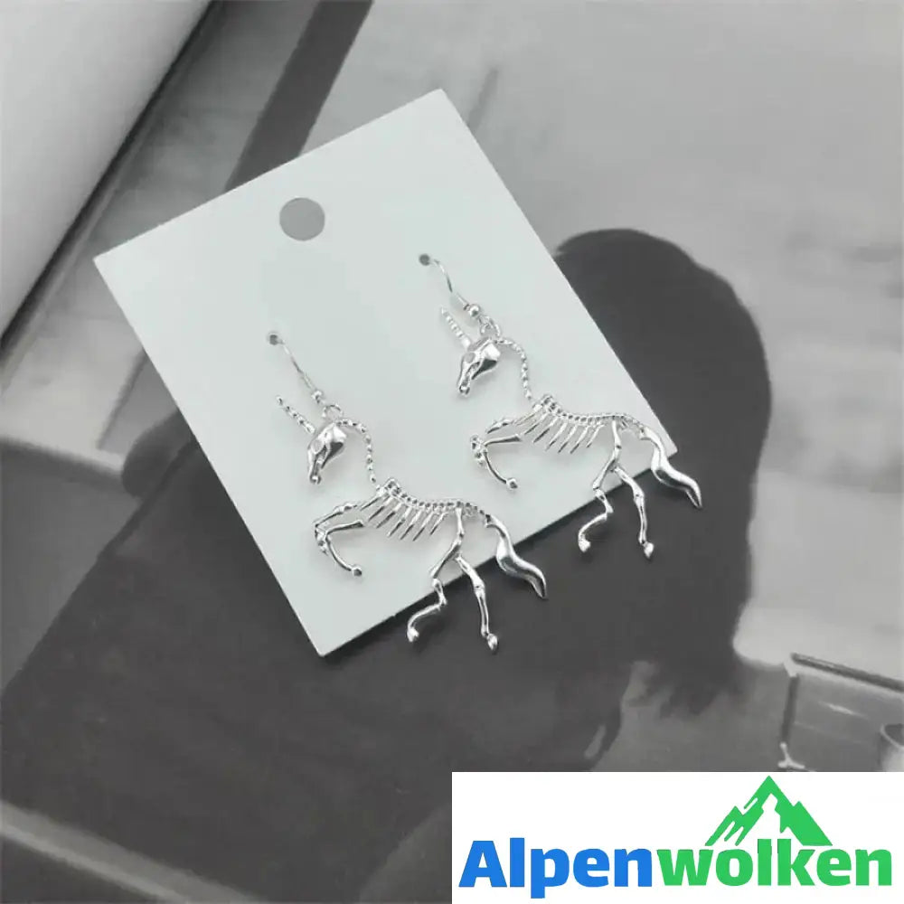 Alpenwolken - Einhornskelett Ohrringe und Halsketten