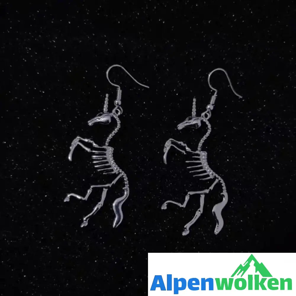 Alpenwolken - Einhornskelett Ohrringe und Halsketten