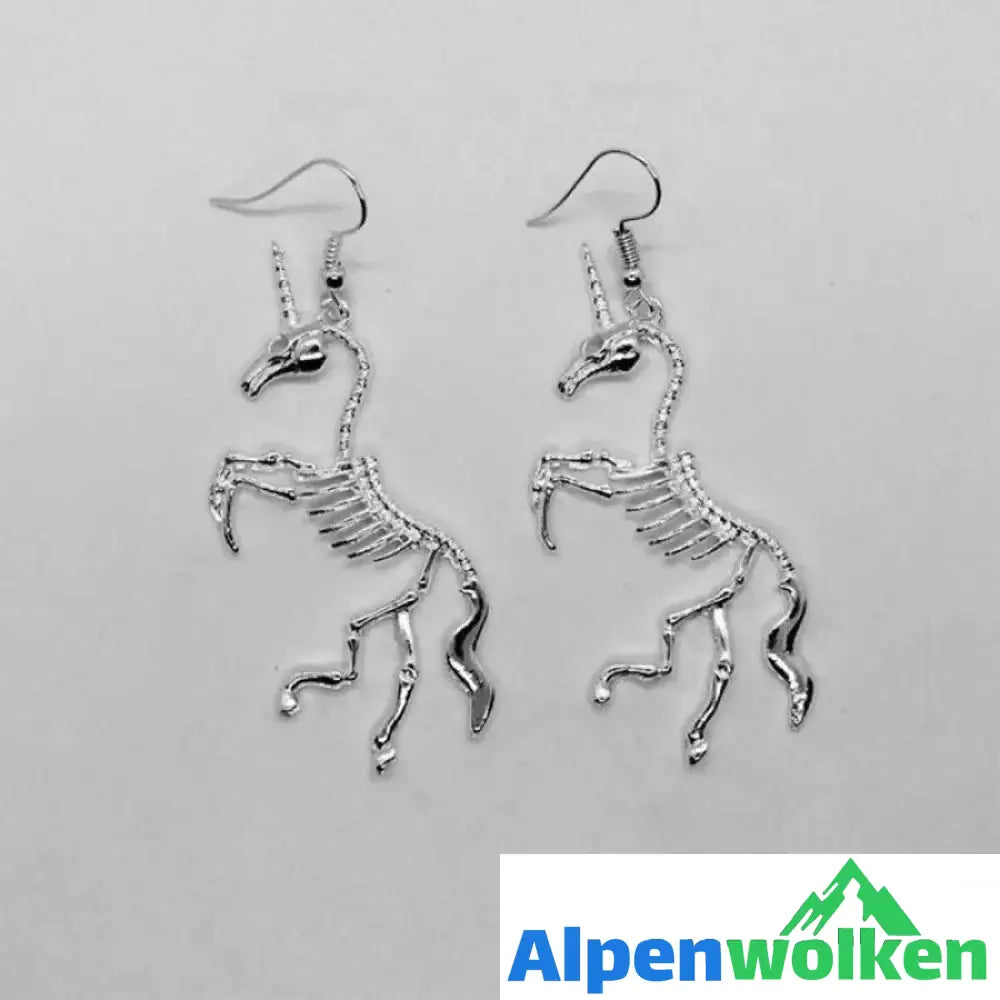 Alpenwolken - Einhornskelett Ohrringe und Halsketten