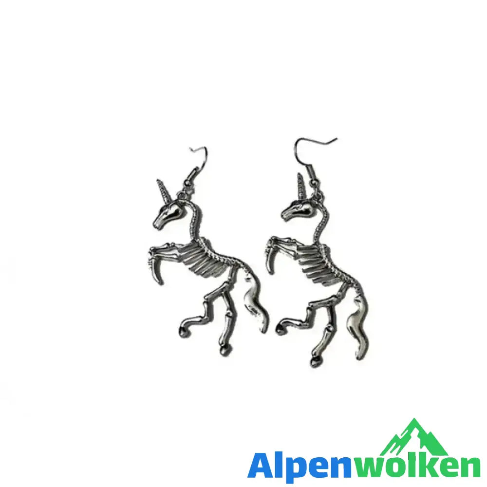 Alpenwolken - Einhornskelett Ohrringe und Halsketten