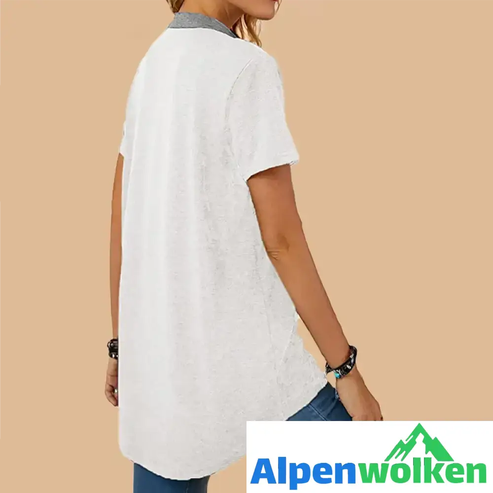 Alpenwolken - Einreihiges Freizeit-T-Shirt