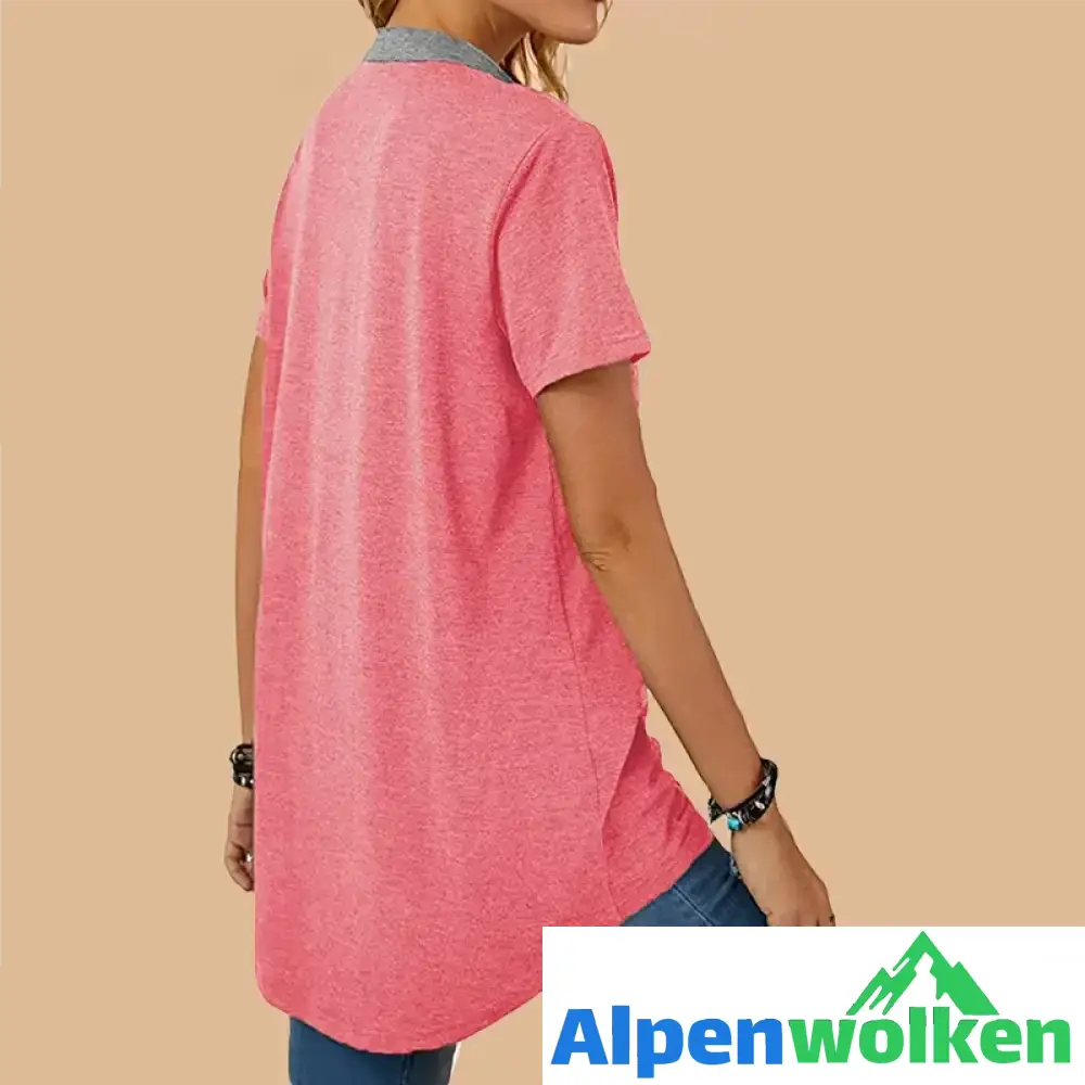 Alpenwolken - Einreihiges Freizeit-T-Shirt