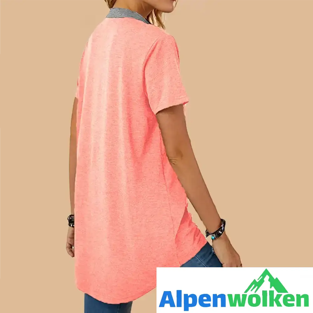 Alpenwolken - Einreihiges Freizeit-T-Shirt