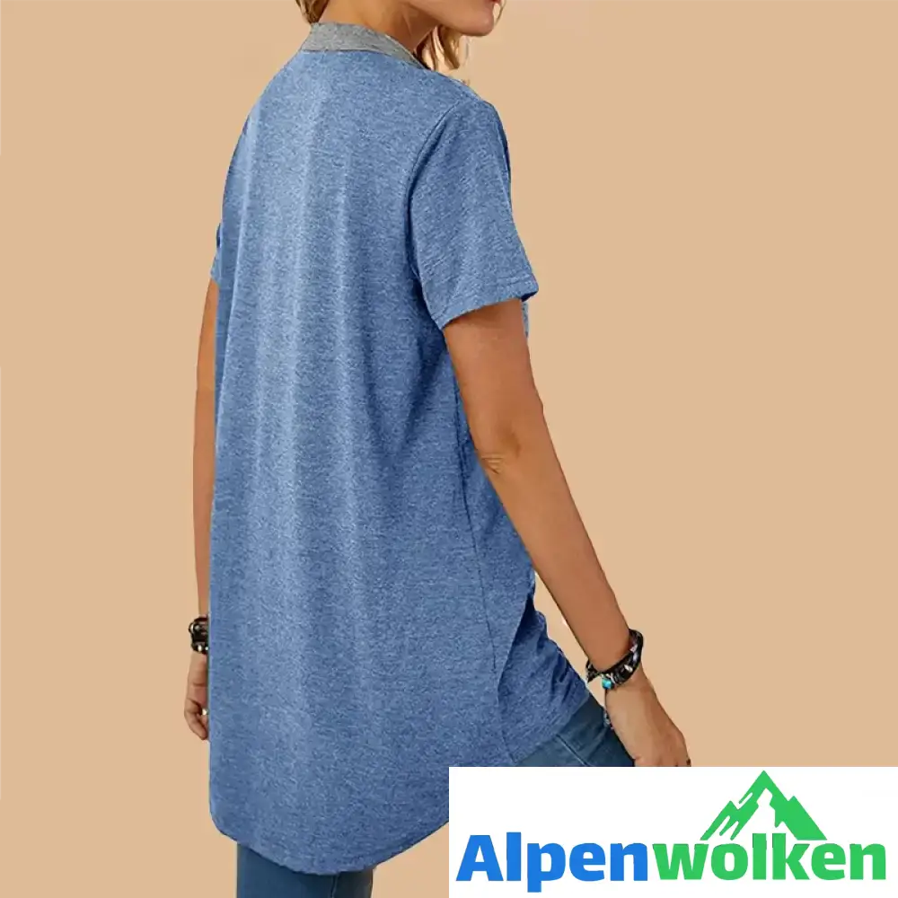 Alpenwolken - Einreihiges Freizeit-T-Shirt