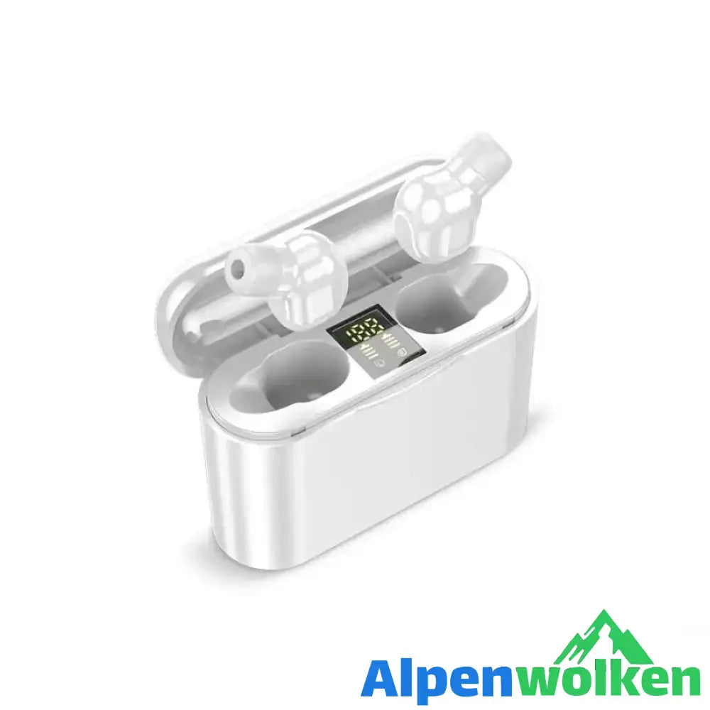 Alpenwolken - Einseitiger ultrakleiner drahtloser Bluetooth-Kopfthörer Weiß M2D