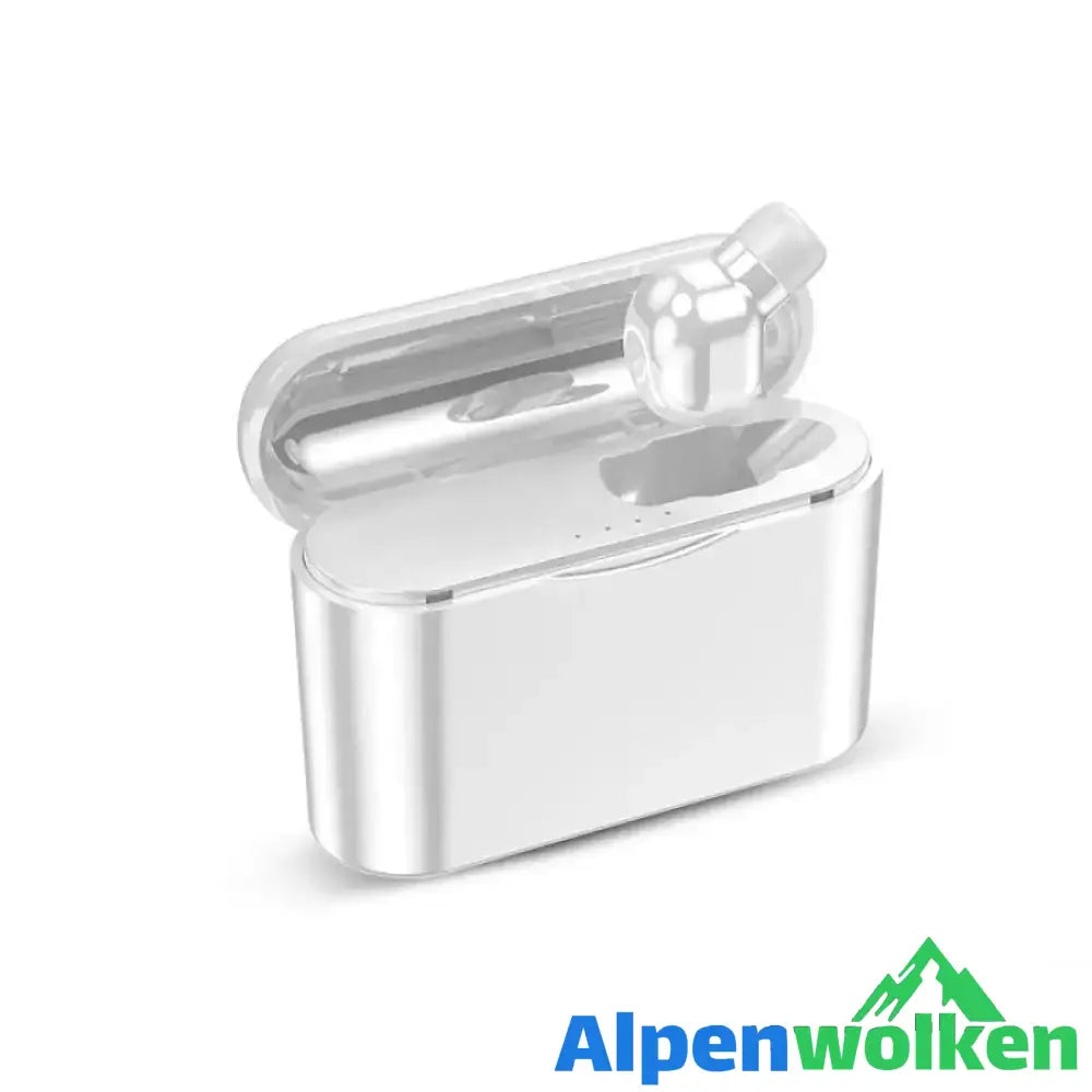 Alpenwolken - Einseitiger ultrakleiner drahtloser Bluetooth-Kopfthörer Weiß M2i-SJ