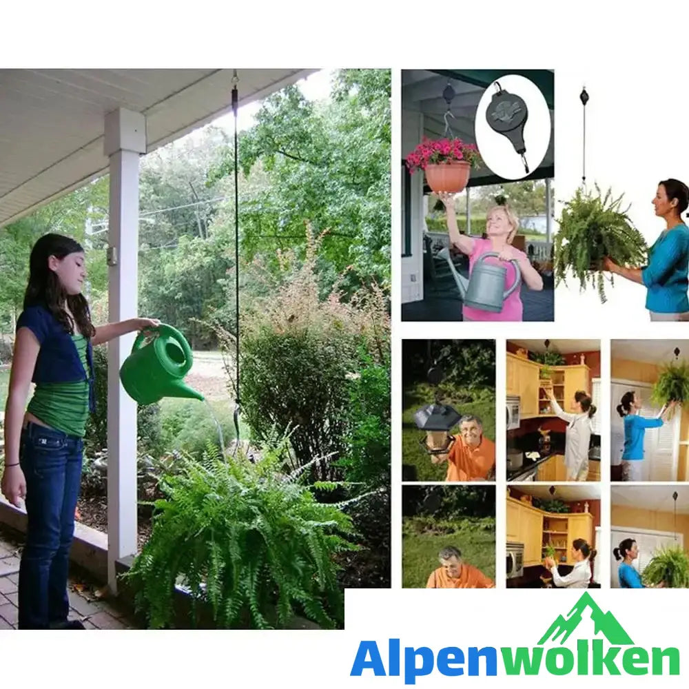 Alpenwolken - Einziehbarer Haken, Pflanze Seilzug für Garten Töpfe und Vogel-Feeder | selber bauen garten