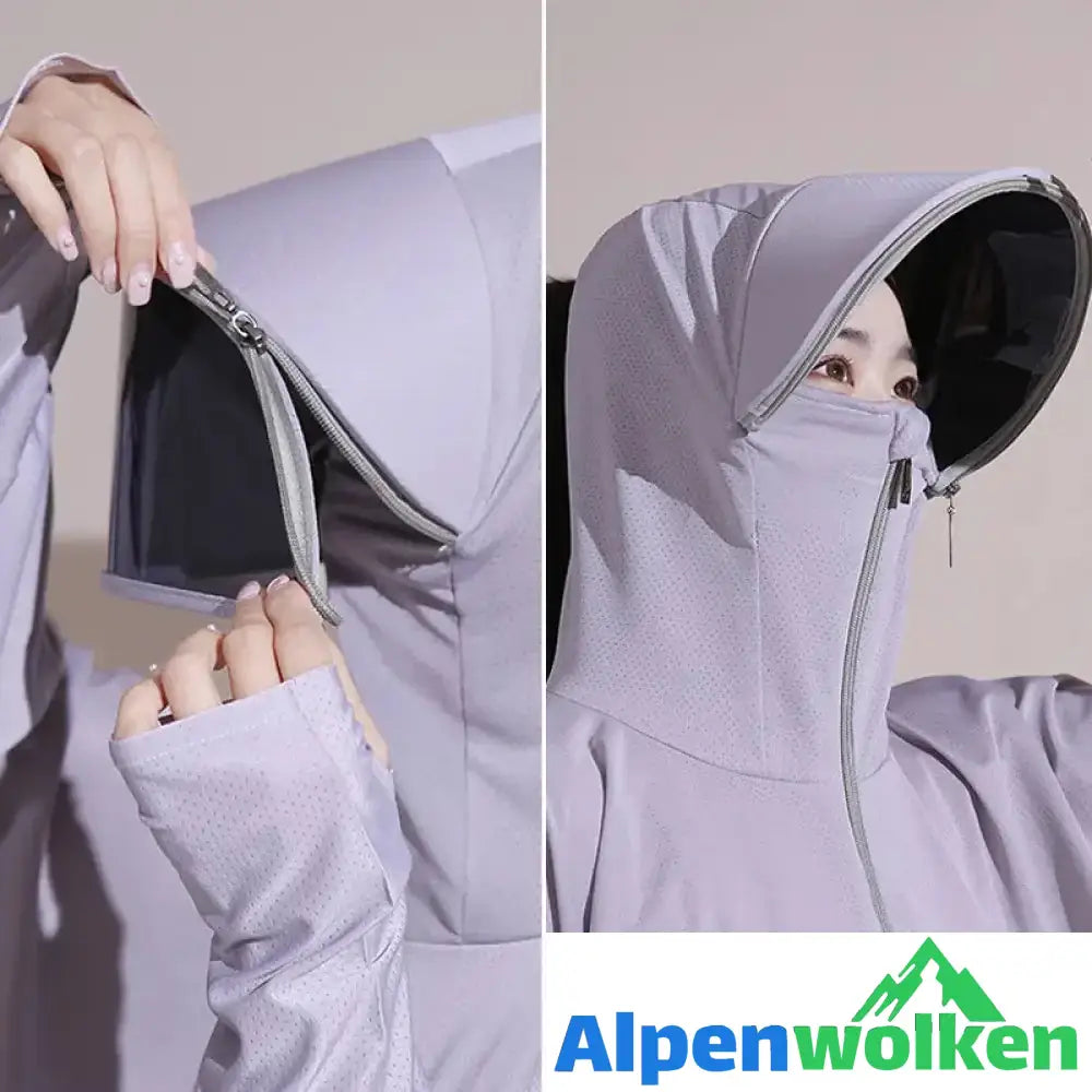 Alpenwolken - Eisseide UV-Schutz Windjacke mit Kapuze