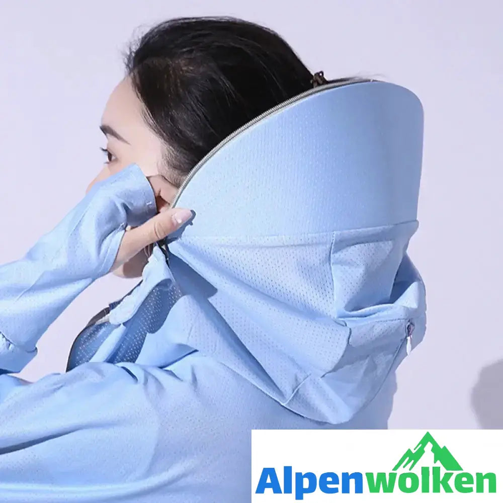 Alpenwolken - Eisseide UV-Schutz Windjacke mit Kapuze