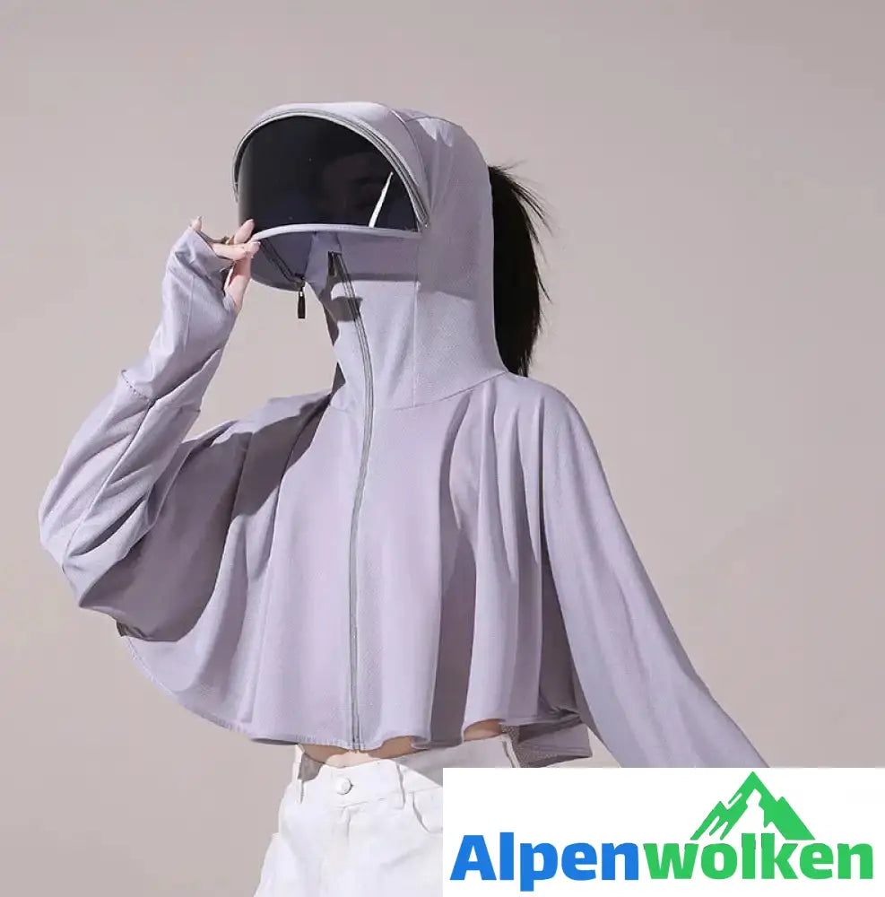 Alpenwolken - Eisseide UV-Schutz Windjacke mit Kapuze