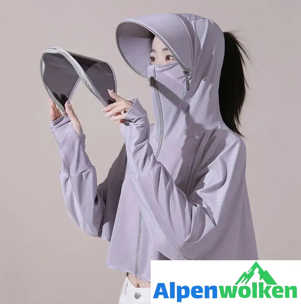 Alpenwolken - Eisseide UV-Schutz Windjacke mit Kapuze