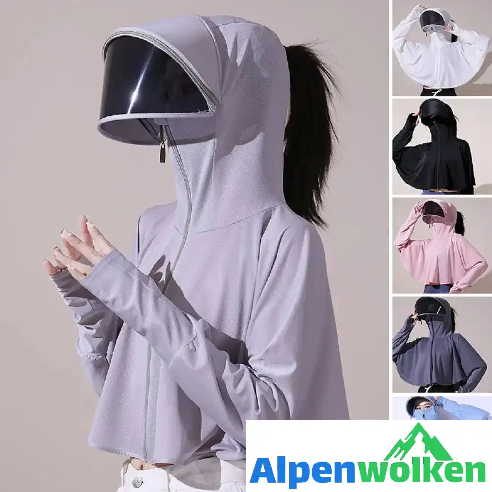 Alpenwolken - Eisseide UV-Schutz Windjacke mit Kapuze