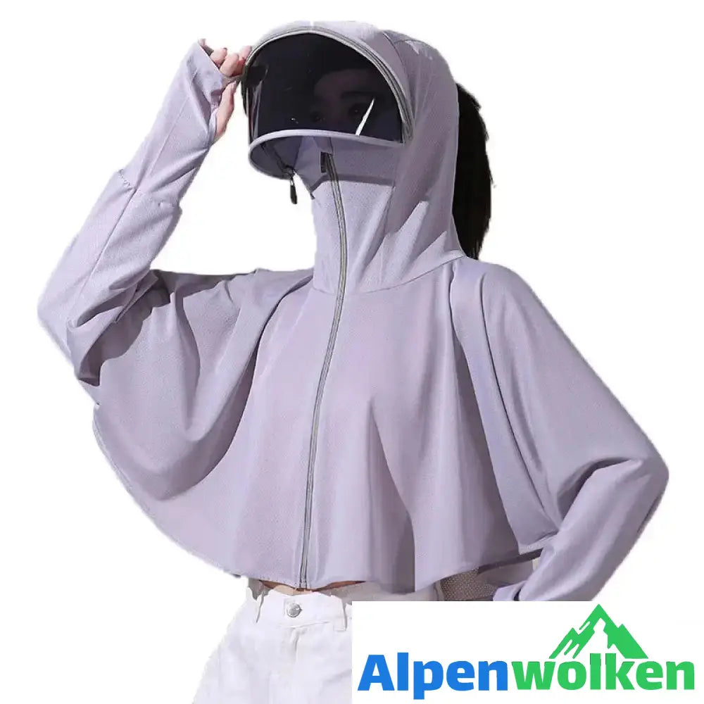 Alpenwolken - Eisseide UV-Schutz Windjacke mit Kapuze