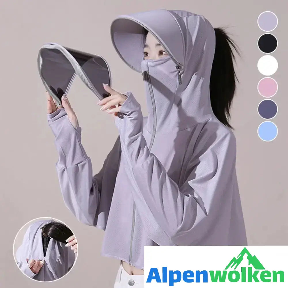 Alpenwolken - Eisseide UV-Schutz Windjacke mit Kapuze