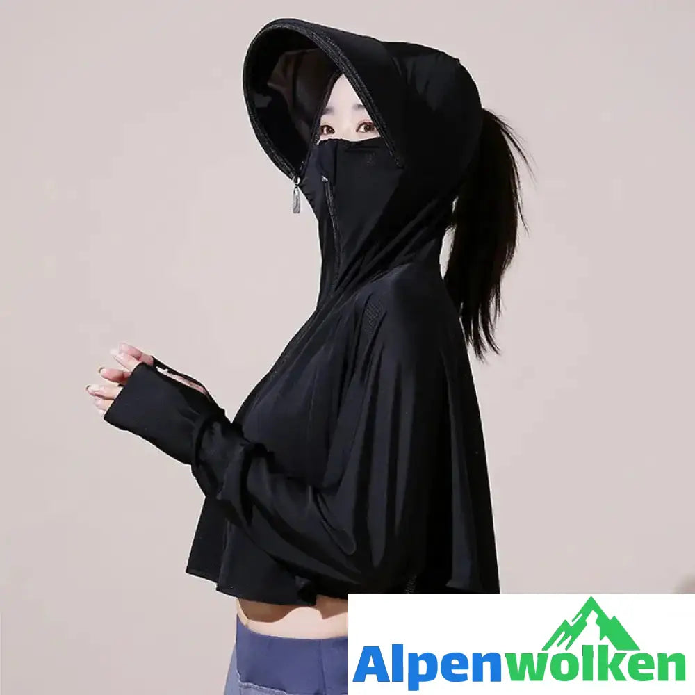 Alpenwolken - Eisseide UV-Schutz Windjacke mit Kapuze