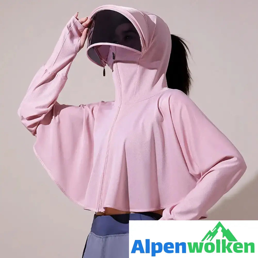 Alpenwolken - Eisseide UV-Schutz Windjacke mit Kapuze Rosa