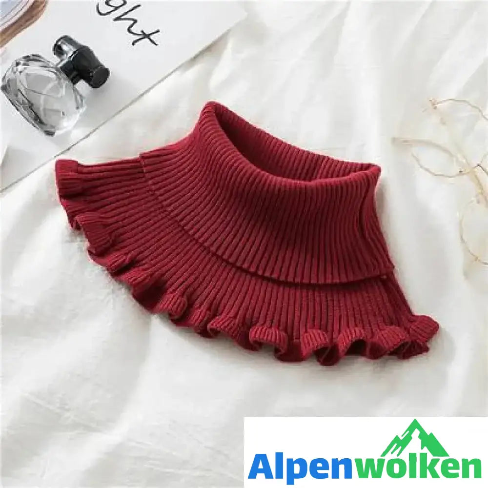 Alpenwolken - Elastischer Dicker Rollkragen Rot