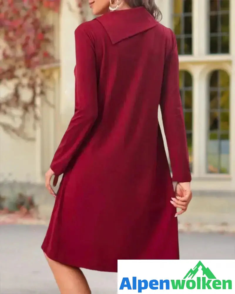 Alpenwolken - Elegant kleid mit einfarbig mit knöpfen