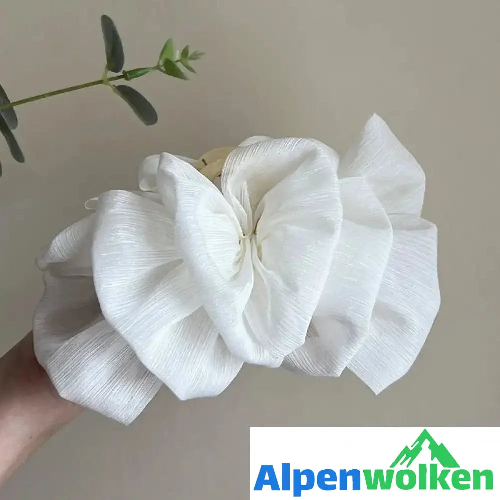 Alpenwolken - Elegante Damen Haifischklammer Silberdraht weiß