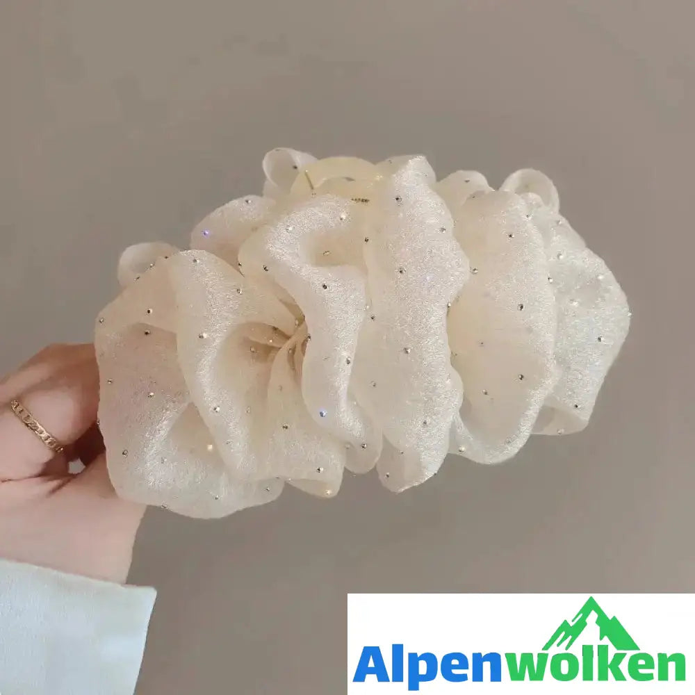 Alpenwolken - Elegante Damen Haifischklammer weiß