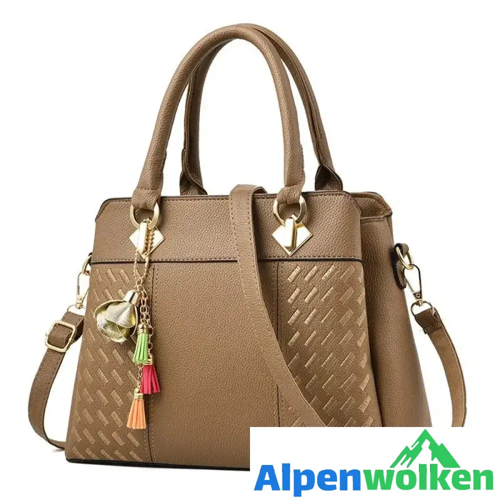 Alpenwolken - Elegante Damenhandtasche mit großem Fassungsvermögen khaki