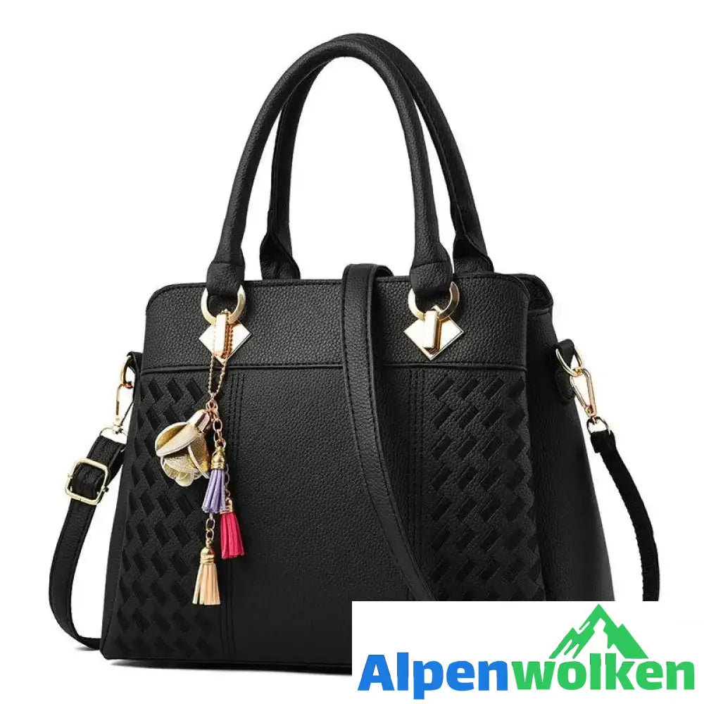 Alpenwolken - Elegante Damenhandtasche mit großem Fassungsvermögen schwarz