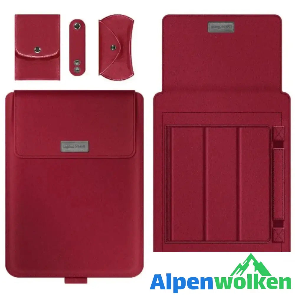 Alpenwolken - Elegante Laptoptasche und multifunktionaler Laptopständer Rot