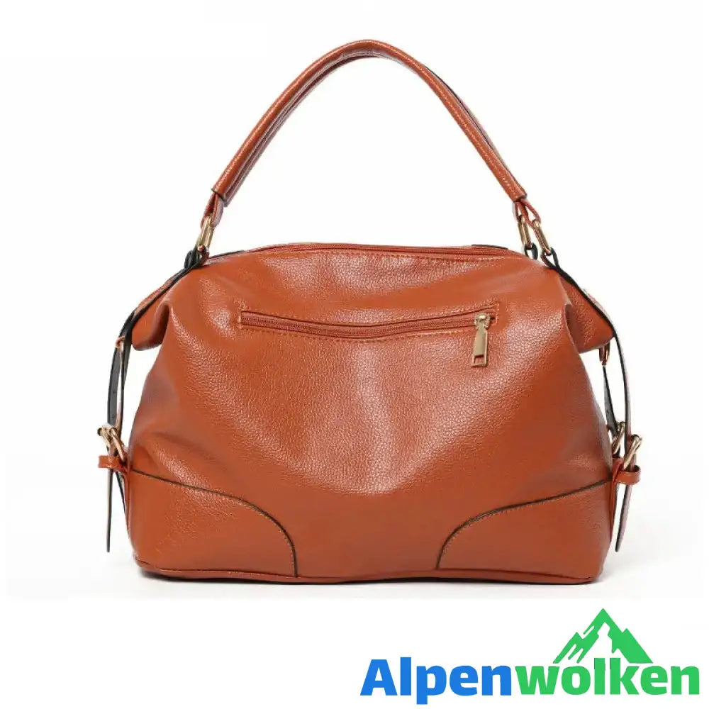 Alpenwolken - Elegante Schlichte Damen-Umhängetasche Aus Leder