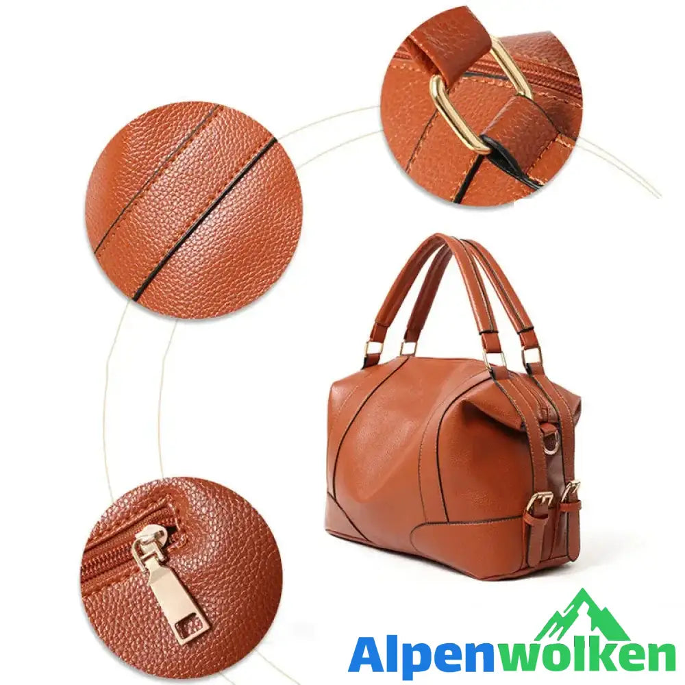 Alpenwolken - Elegante Schlichte Damen-Umhängetasche Aus Leder