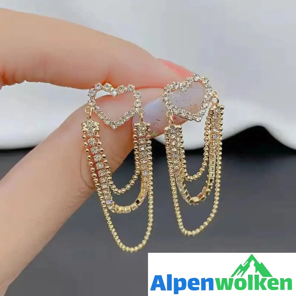 Alpenwolken - Elegante Strass-Ohrringe mit Quasten