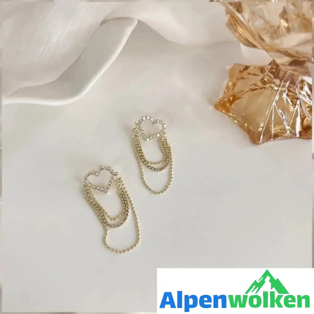 Alpenwolken - Elegante Strass-Ohrringe mit Quasten