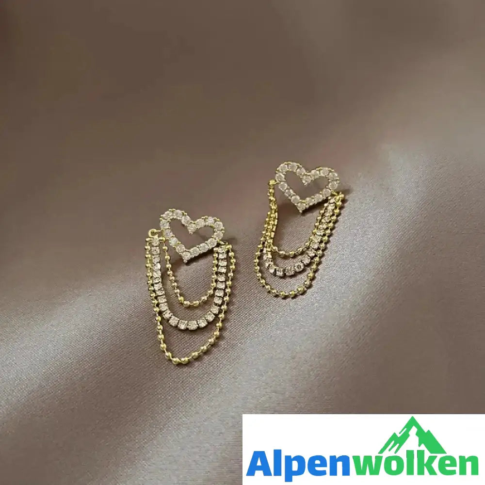 Alpenwolken - Elegante Strass-Ohrringe mit Quasten