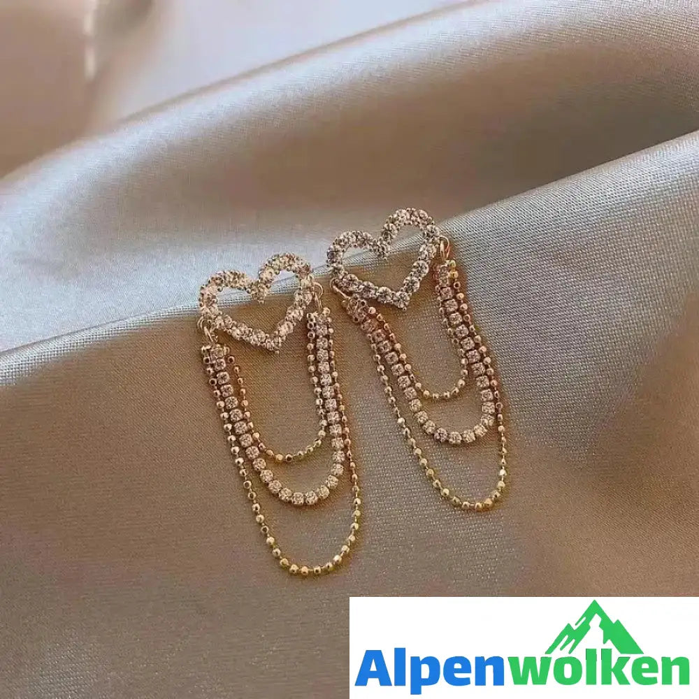 Alpenwolken - Elegante Strass-Ohrringe mit Quasten