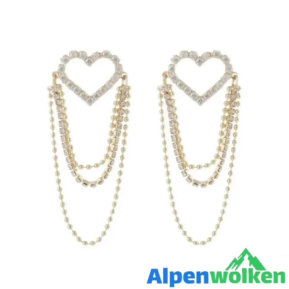 Alpenwolken - Elegante Strass-Ohrringe mit Quasten