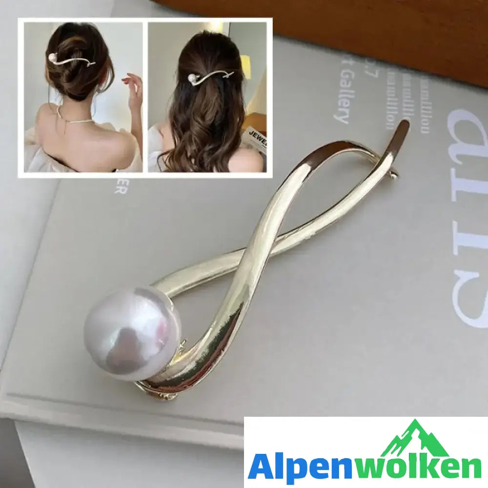 Alpenwolken - Elegante und einfache Perlenhaarspange